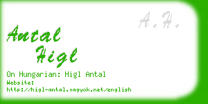 antal higl business card